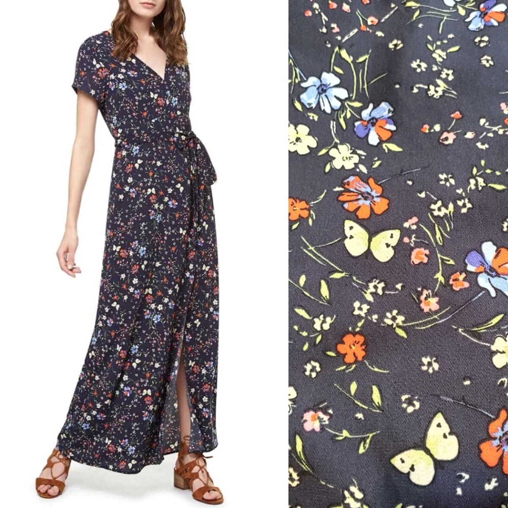 🌤️Sanctuary XS, Butterfly Thigh Slit Maxi Dress